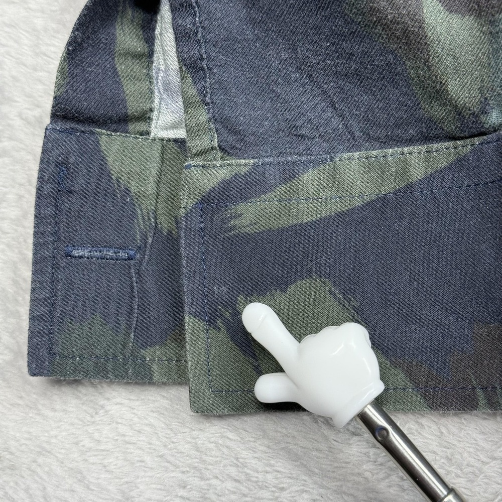 Ted Baker Button Front Shirt Mens 6 Blue Green Abstract Camo MMA-FIELDER LS - Picture 11 of 13